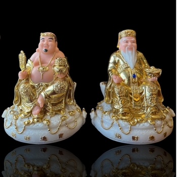 Tượng Tài Địa đá dát vàng kim đính ngọc cao cấp , chiêu tài tiến bảo