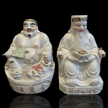 Tượng Tài Địa sứ Trắng , Lộc Tài Vô Biên , Niên Niên Dư Dả .