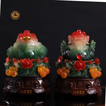 Cóc thiềm thừ & tỳ hưu hồ lô lưu ly màu xanh đen